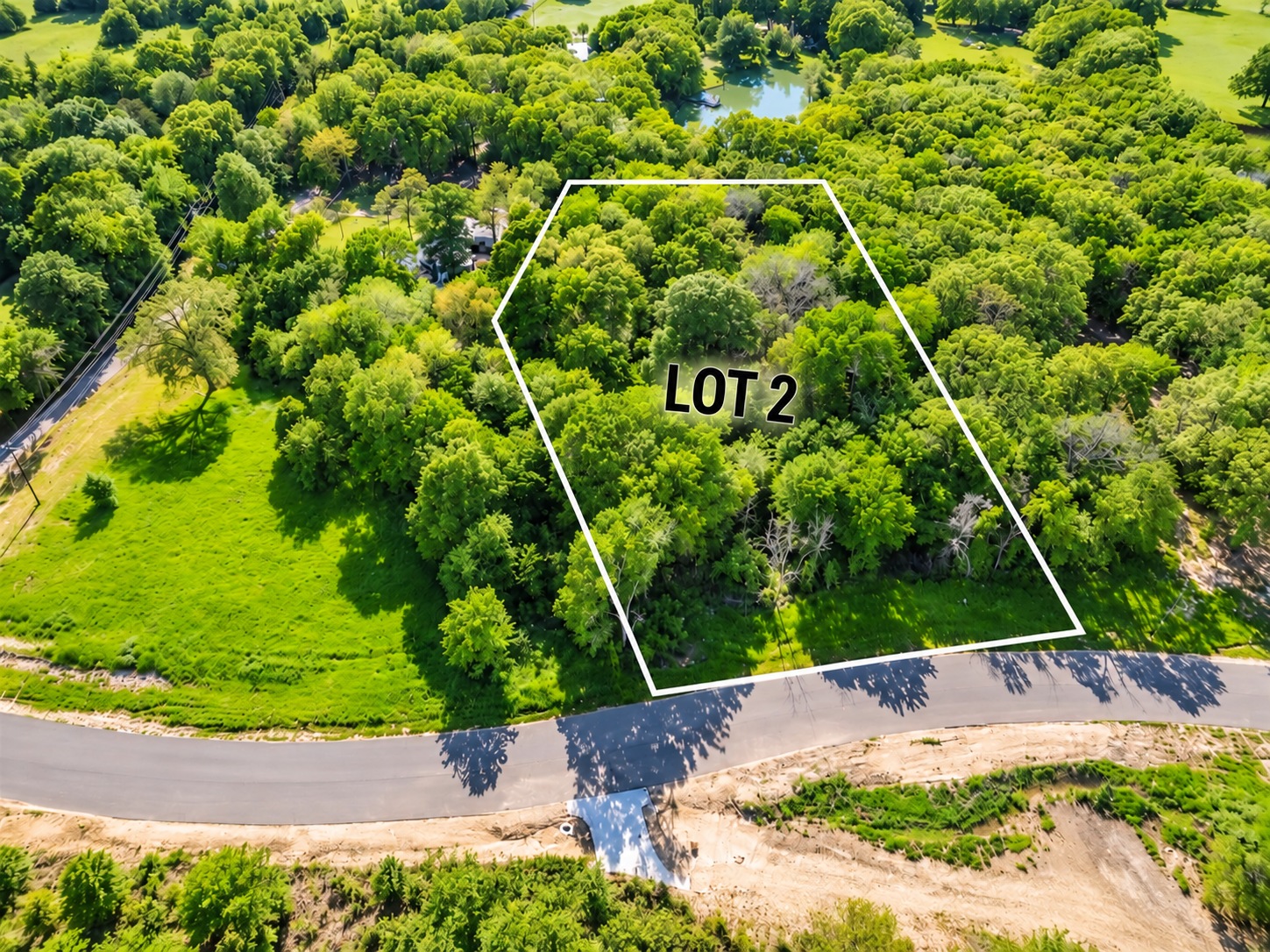 Aerial outline of Lot 2 Wood Creek Drive