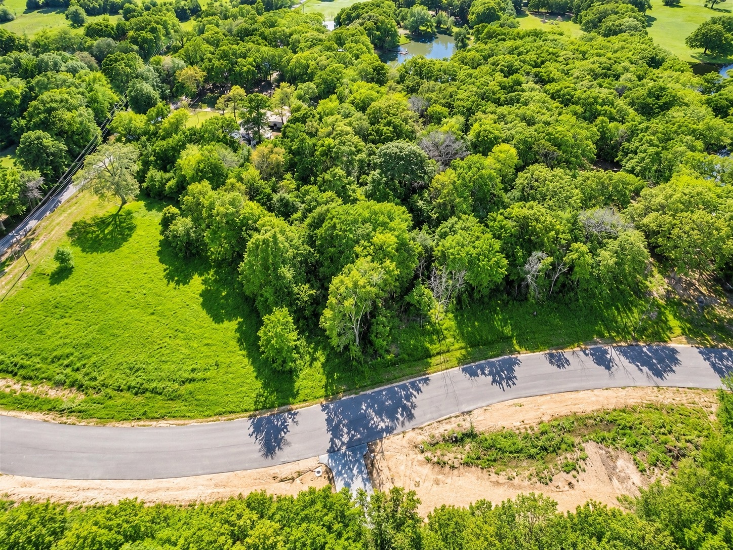 Aerial neighborhood view around Lot 2