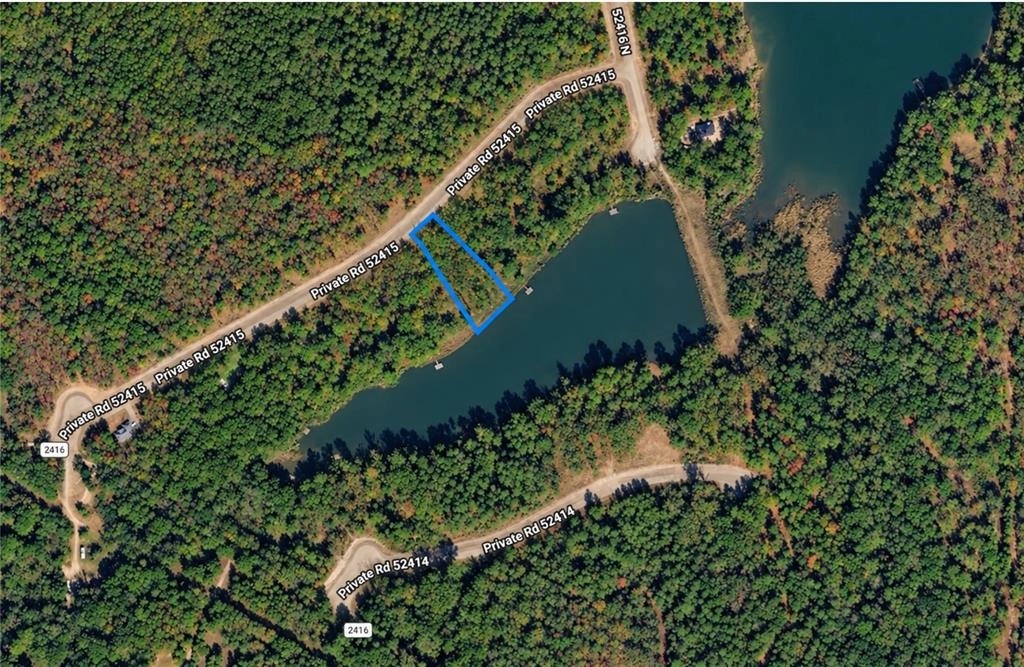 Aerial parcel outline for Lot 55